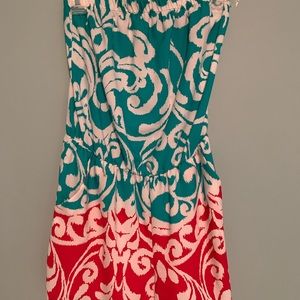 Sea green and magenta romper